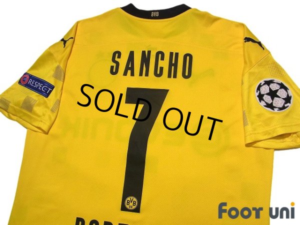 Photo4: Borussia Dortmund 2020-2021 Home Shirt #7 Jadon Sancho Cup model (4)