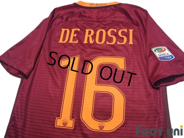 Photo4: AS Roma 2016-2017 Home Shirt #16 Daniele De Rossi Lega Calcio Patch/Badge (4)