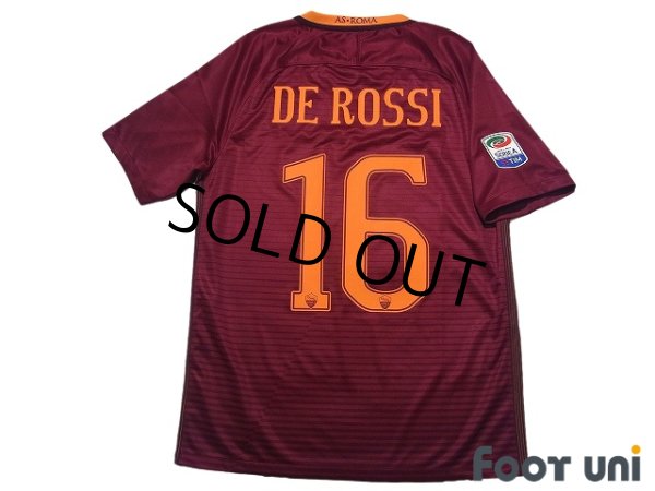 Photo2: AS Roma 2016-2017 Home Shirt #16 Daniele De Rossi Lega Calcio Patch/Badge (2)
