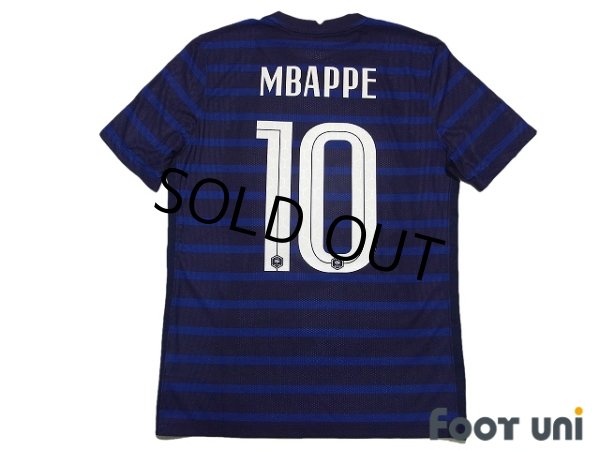 Photo2: France Euro 2020-2021 Home Authentic Shirt #10 Mbappe Shorts Set (2)