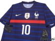 Photo3: France Euro 2020-2021 Home Authentic Shirt #10 Mbappe Shorts Set (3)