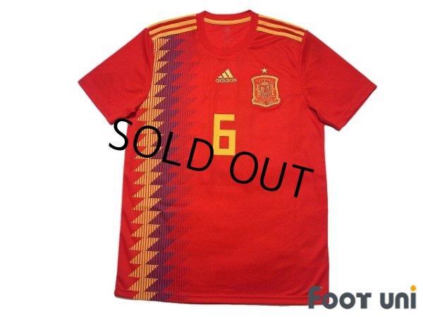 Photo1: Spain 2018 Home Shirt #6 Andres Iniesta w/tags (1)