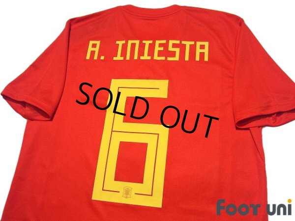 Photo4: Spain 2018 Home Shirt #6 Andres Iniesta w/tags (4)
