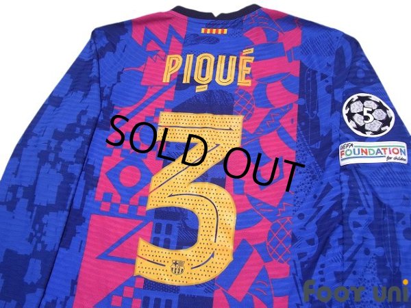 Photo4: FC Barcelona 2021-2022 Third Authentic Shirt #3 Gerard Pique Champions League Patch/Badge Shorts Set (4)