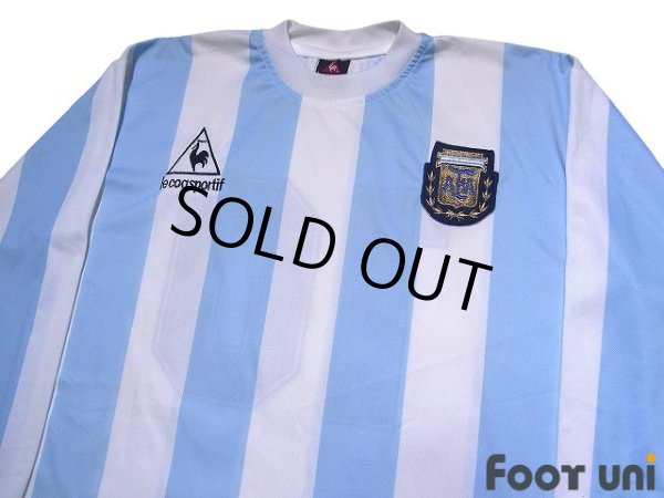 Photo3: Argentina 1986 Home Reprint Long Sleeve Shirt #10 (3)