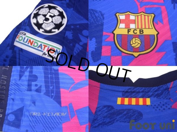 Photo5: FC Barcelona 2021-2022 Third Authentic Shirt #3 Gerard Pique Champions League Patch/Badge Shorts Set (5)