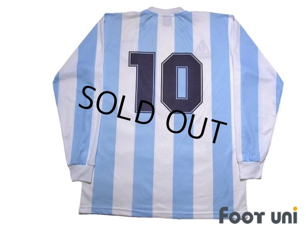 Photo2: Argentina 1986 Home Reprint Long Sleeve Shirt #10 (2)
