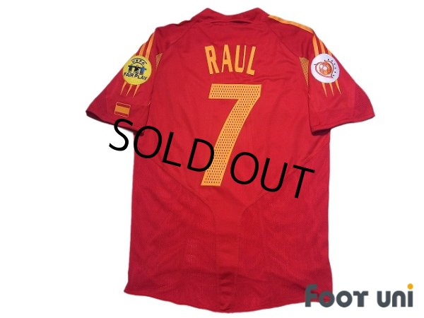 Photo2: Spain Euro 2004 Home Authentic Shirt #7 Raul UEFA Euro 2004 Patch/Badge UEFA Fair Play Patch/Badge (2)
