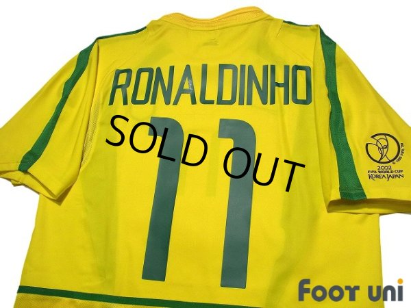Photo4: Brazil 2002 Home Shirt #11 Ronaldinho 2002 FIFA World Cup Korea Japan Patch/Badge (4)