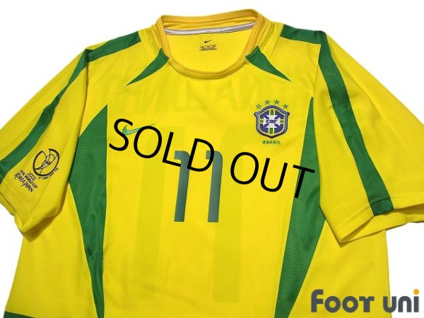 Photo3: Brazil 2002 Home Shirt #11 Ronaldinho 2002 FIFA World Cup Korea Japan Patch/Badge (3)