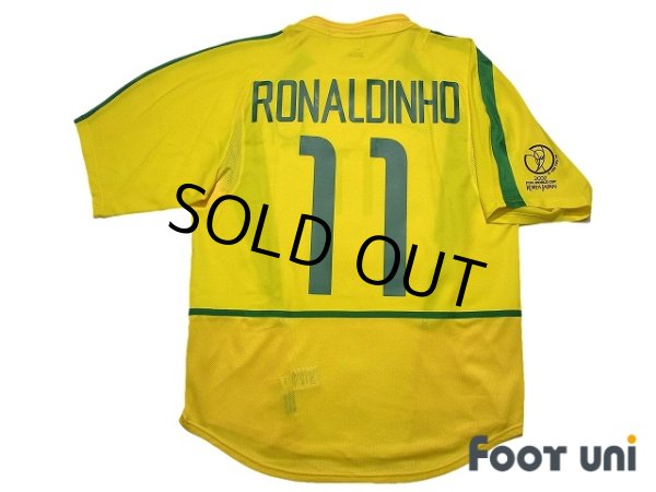 Photo2: Brazil 2002 Home Shirt #11 Ronaldinho 2002 FIFA World Cup Korea Japan Patch/Badge (2)