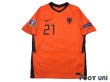 Photo1: Netherlands Euro 2020-2021 Home Shirt #21 Frenkie de Jong UEFA Euro 2020 Patch/Badge w/tags (1)