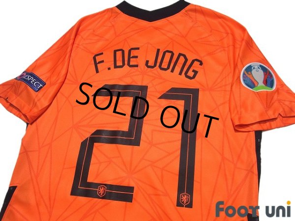 Photo4: Netherlands Euro 2020-2021 Home Shirt #21 Frenkie de Jong UEFA Euro 2020 Patch/Badge w/tags (4)