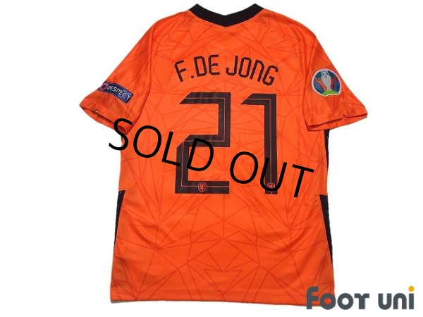 Photo2: Netherlands Euro 2020-2021 Home Shirt #21 Frenkie de Jong UEFA Euro 2020 Patch/Badge w/tags (2)