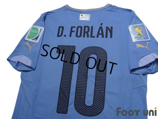 Photo4: Uruguay 2014 Home Shirt #10 Diego Forlan 2014 FIFA World Cup Brazil Patch/Badge w/tags (4)