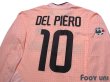 Photo4: Juventus 2003-2004 Away Long Sleeve Shirt #10 Alessandro Del Piero Calcio Patch/Badge w/tags (4)