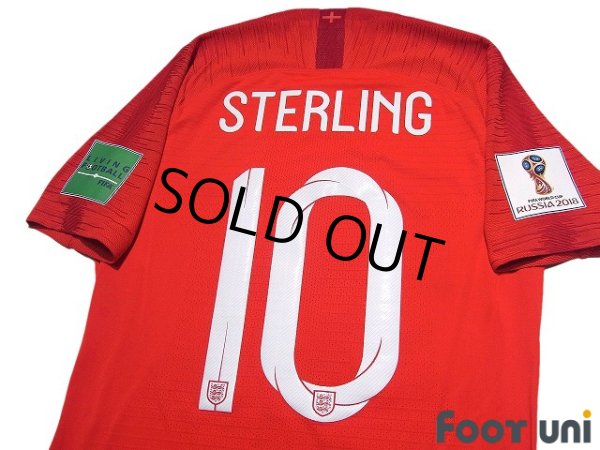 Photo4: England 2018 Away Authentic Shirt #10 Raheem Sterling FIFA World Cup 2018 Russia Patch/Badge (4)