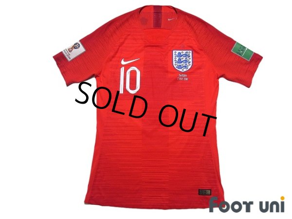 Photo1: England 2018 Away Authentic Shirt #10 Raheem Sterling FIFA World Cup 2018 Russia Patch/Badge (1)