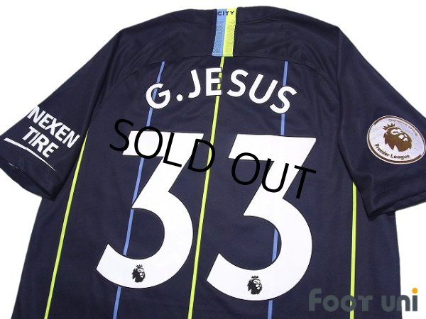Photo4: Manchester City 2018-2019 Away Shirt #33 Gabriel Jesus Premier League Patch/Badge w/tags (4)