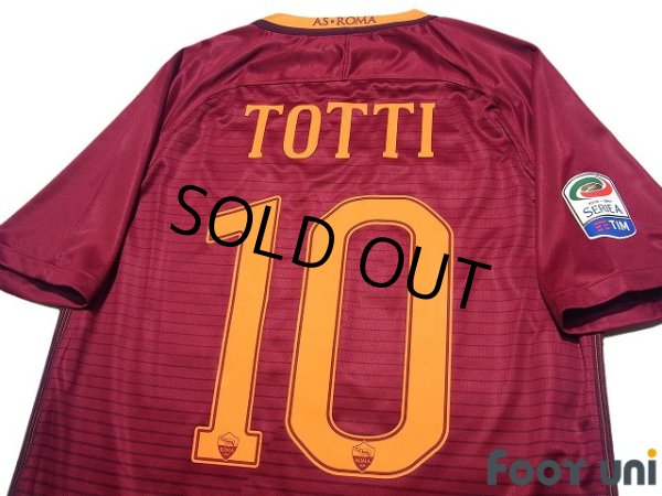 Photo4: AS Roma 2016-2017 Home Shirt #10 Francesco Totti Lega Calcio Patch/Badge w/tags (4)