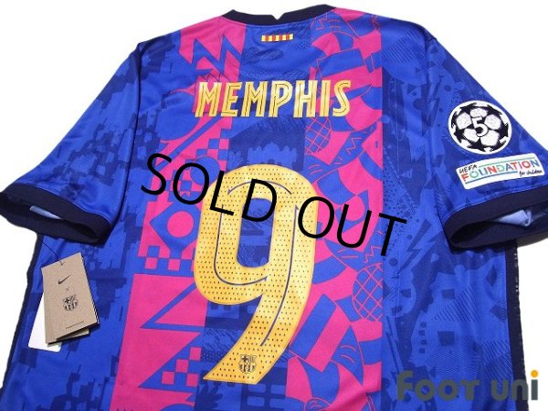 Photo4: FC Barcelona 2021-2022 Third Shirt #9 Memphis Depay Champions League Patch/Badge w/tags (4)