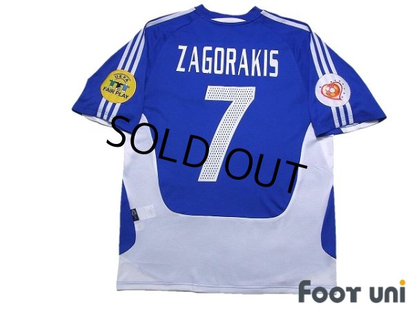 Photo2: Greece Euro 2004 Away Shirt #7 Theodoros Zagorakis UEFA Euro 2004 Patch/Badge UEFA Fair Play Patch/Badge (2)