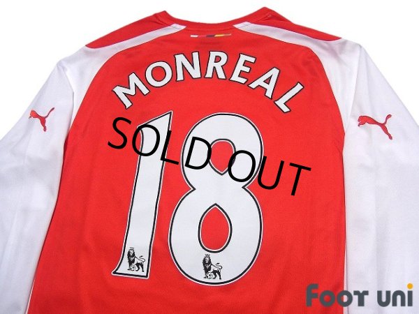 Photo4: Arsenal 2014-2015 Home Long Sleeve Shirt #18 Nacho Monreal (4)