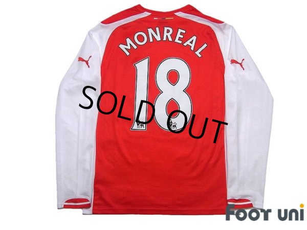Photo2: Arsenal 2014-2015 Home Long Sleeve Shirt #18 Nacho Monreal (2)