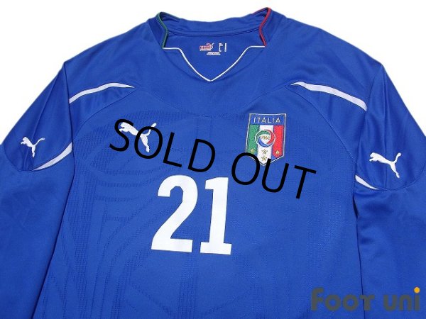 Photo3: Italy 2010 Home Long Sleeve Shirt #21 Andrea Pirlo (3)