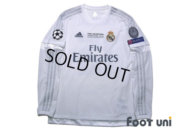 Photo1: Real Madrid 2015-2016 Home Long Sleeve Shirt #15 Daniel Carvajal Champions League Patch/Badge (1)