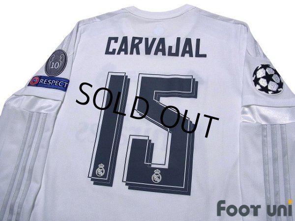 Photo4: Real Madrid 2015-2016 Home Long Sleeve Shirt #15 Daniel Carvajal Champions League Patch/Badge (4)
