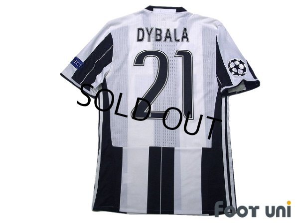 Photo2: Juventus 2016-2017 Home Authentic Shirt #21 Paulo Dybala Champions League Patch/Badge (2)