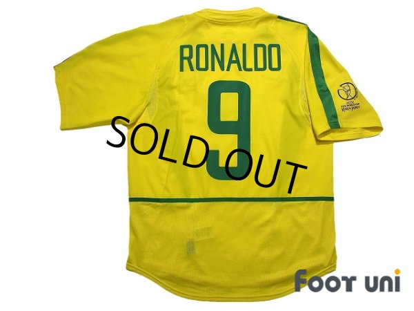 Photo2: Brazil 2002 Home Shirt #9 Ronaldo 2002 FIFA World Cup Korea Japan Patch/Badge (2)