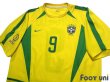 Photo3: Brazil 2002 Home Shirt #9 Ronaldo 2002 FIFA World Cup Korea Japan Patch/Badge (3)