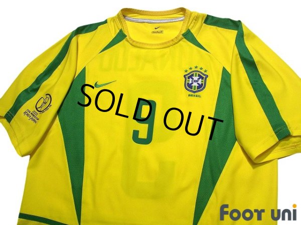 Photo3: Brazil 2002 Home Shirt #9 Ronaldo 2002 FIFA World Cup Korea Japan Patch/Badge (3)