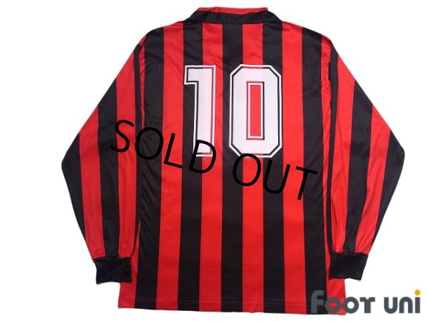 Photo2: AC Milan 1992-1993 Home Long Sleeve Shirt #10 Scudetto Patch/Badge (2)