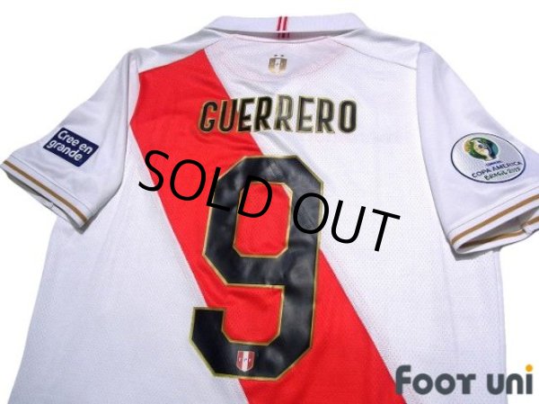 Photo3: Peru 2019 Home Shirt #9 Paolo Guerrero Copa America Brazil 2019 Patch/Badge w/tags (3)