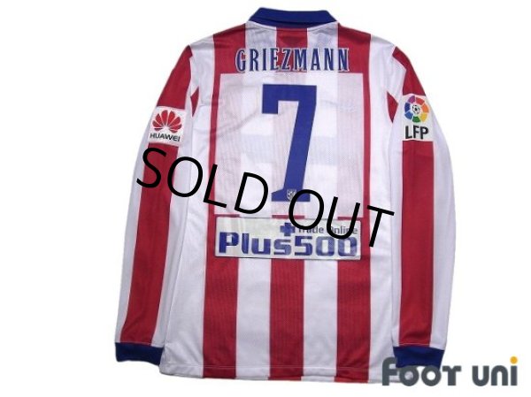 Photo2: Atletico Madrid 2014-2015 Home Authentic  Long Sleeve Shirt #7 Griezmann LFP Patch/Badge w/tags (2)