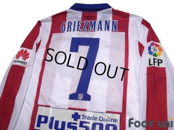 Photo4: Atletico Madrid 2014-2015 Home Authentic  Long Sleeve Shirt #7 Griezmann LFP Patch/Badge w/tags (4)