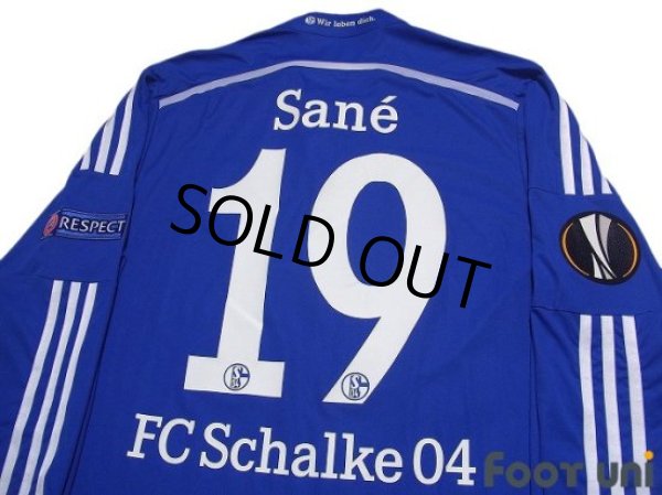 Photo4: Schalke04 2014-2016 Home Authentic Long Sleeve Shirt #19 Leroy Sané UEFA Europa League Patch/Badge (4)