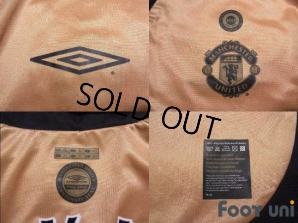 Photo5: Manchester United Centenario Reversible Long Sleeve Shirt #7 David Beckham Champions 2000-2001 The F.A. Premier League Patch/Badge (5)