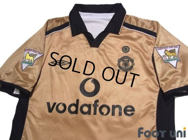 Photo3: Manchester United Centenario Reversible Long Sleeve Shirt #7 David Beckham Champions 2000-2001 The F.A. Premier League Patch/Badge (3)