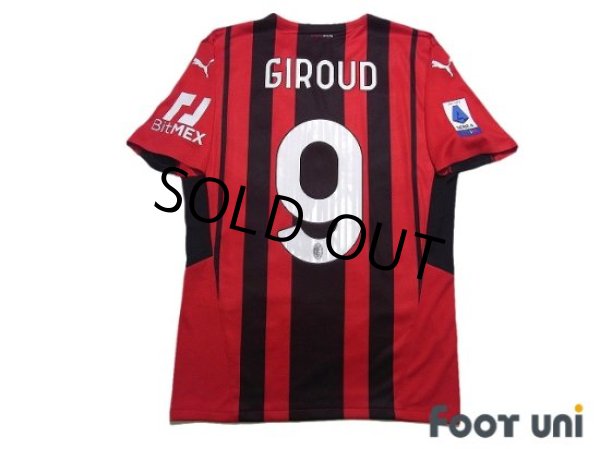 Photo2: AC Milan 2021-2022 Home Authentic Shirt #9 Olivier Giroud Serie A Tim Patch/Badge w/tags (2)