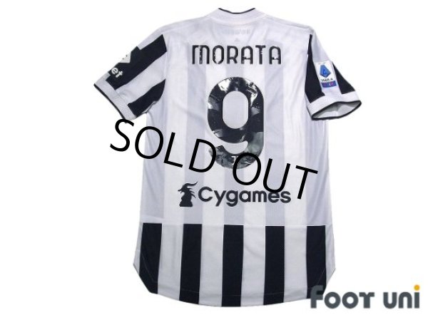 Photo2: Juventus 2021-2022 Home Authentic Shirt #9 Alvaro Morata Serie A Tim Patch/Badge w/tags (2)