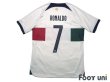Photo2: Portugal 2022 Away Shirt #7 Cristiano Ronaldo w/tags (2)