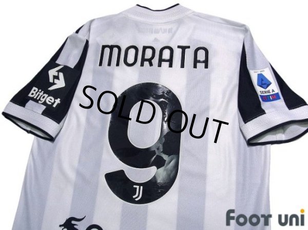 Photo4: Juventus 2021-2022 Home Authentic Shirt #9 Alvaro Morata Serie A Tim Patch/Badge w/tags (4)