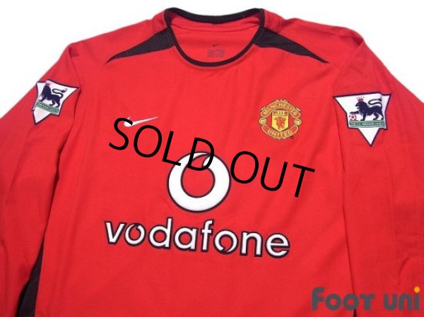 Photo3: Manchester United 2002-2004 Home Long Sleeve Shirt #6 Rio Ferdinand The F.A. Premier League Patch/Badge (3)