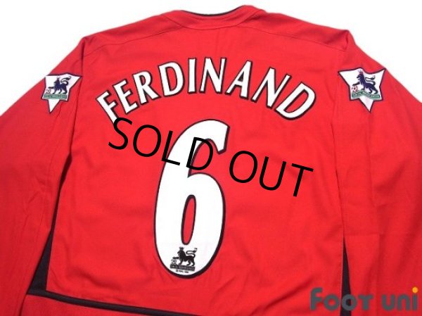 Photo4: Manchester United 2002-2004 Home Long Sleeve Shirt #6 Rio Ferdinand The F.A. Premier League Patch/Badge (4)