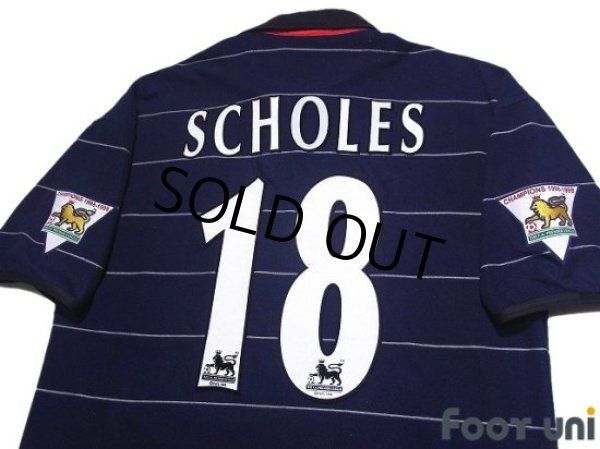 Photo4: Manchester United 1999-2000 Away Shirt #18 Paul Scholes Champions 1998-1999 The F.A. Premier League Patch/Badge (4)