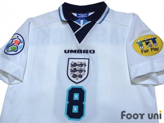 England 1996 Home Shirt #8 Gascoigne - Online Store From Footuni Japan